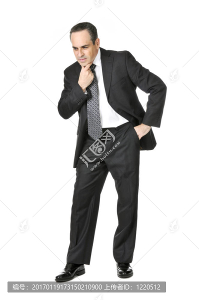 白色背景的商人