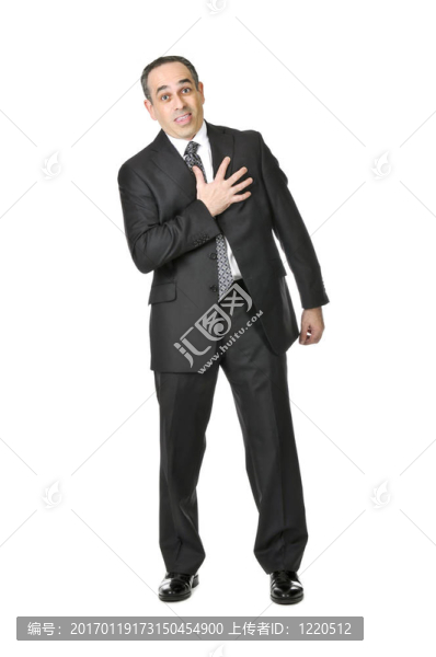 白色背景的商人