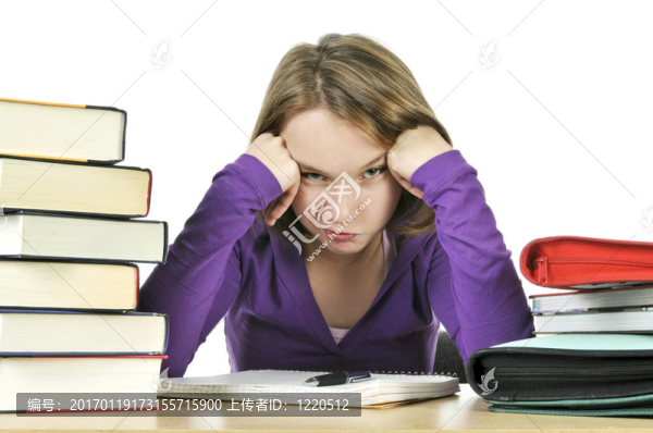 十幾歲的女孩學習