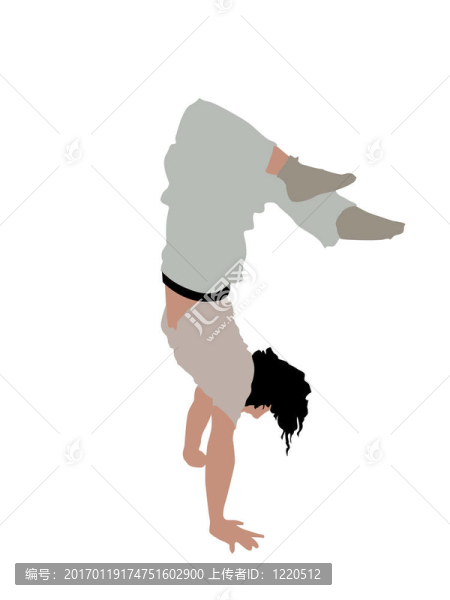 年輕人做倒立