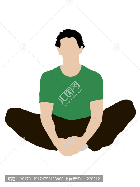 男子坐在折疊他的腿