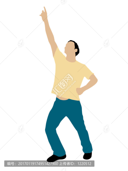 男子朝上