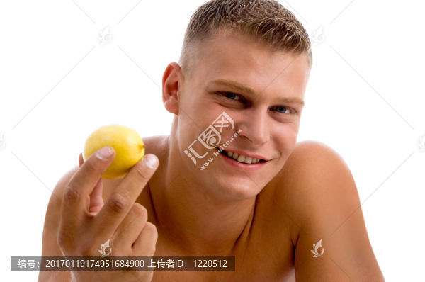 肌肉男與橙色的肖像