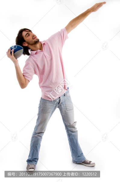 年輕男子橄欖球球