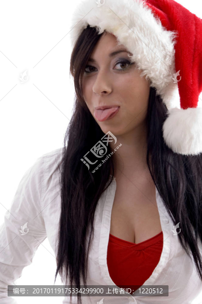 年輕女性的舌頭戲弄