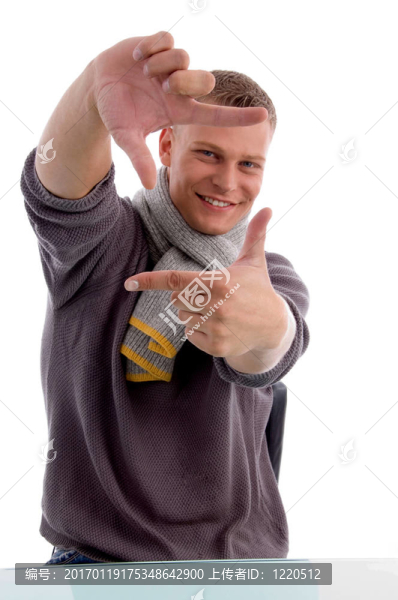 年輕人指揮手勢(shì)