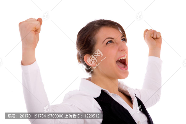高興的女商人側(cè)視圖