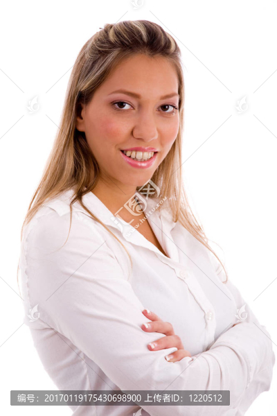 微笑的女商人的肖像