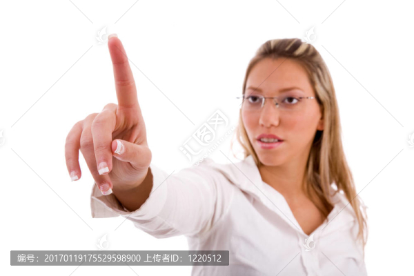 肖像的商人尋找她的手指