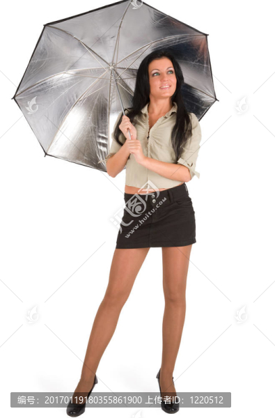 女孩用雨傘