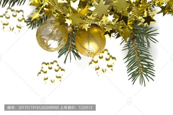 金色的圣誕裝飾