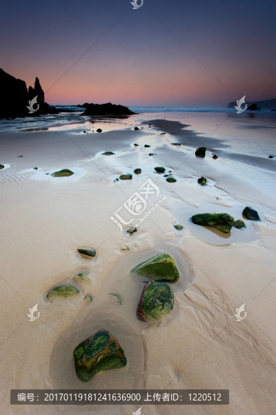 弗蘭卡的海灘上的黃昏