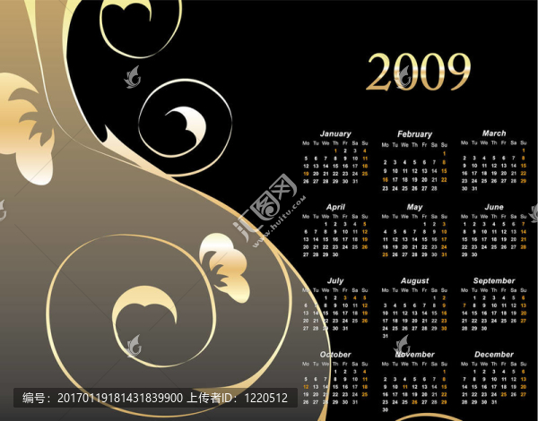 2009優(yōu)雅的日歷
