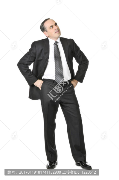 白色背景的商人