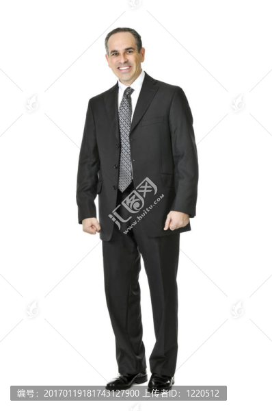 白色背景的商人