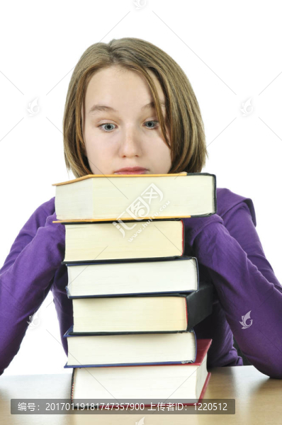 十幾歲的女孩學習