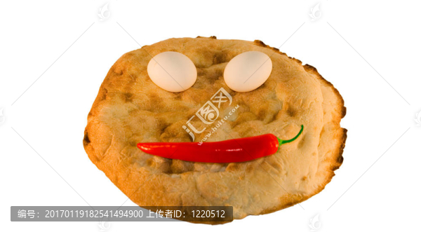圓微笑面包與蔬菜和雞蛋