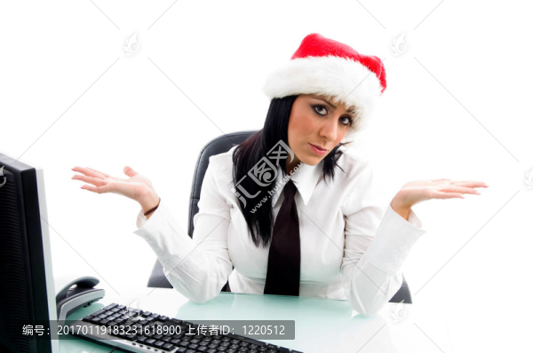 辦公室的圣誕女