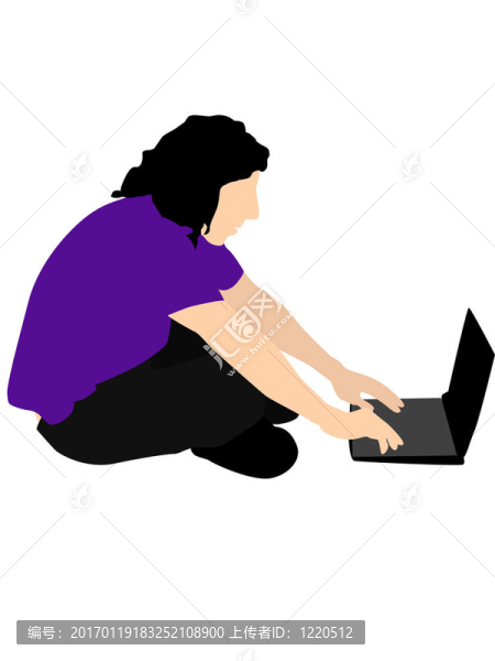 在筆記本電腦上工作的人