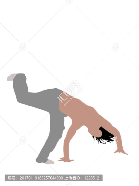 男人在做倒立