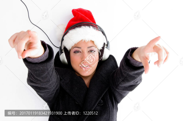 戴著兩指的圣誕帽