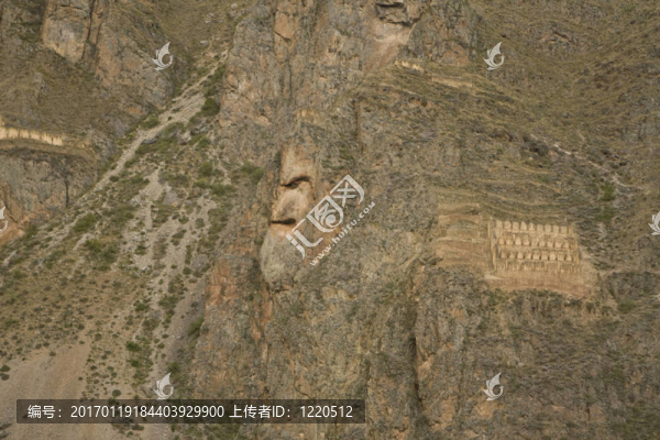 在Ollantaytambo遺址印加神620的巖面