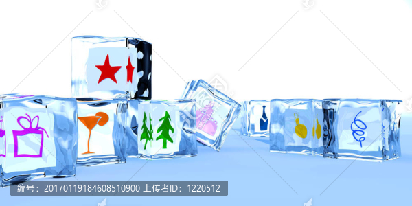 新年快樂(lè)和圣誕節(jié)的冰塊