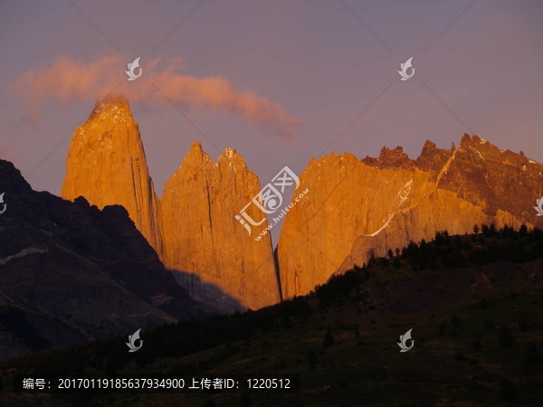 閃亮的Torres,del,Paine