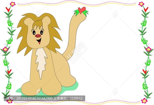 有獅子和花邊框的框架