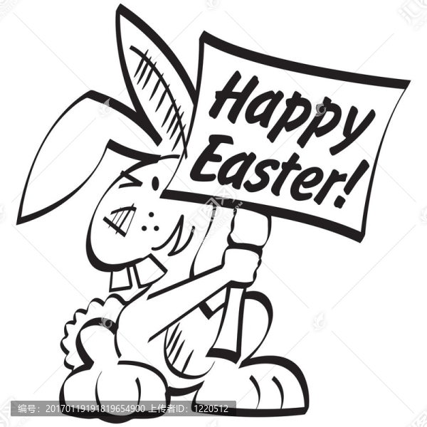 復活節(jié)兔子剪貼畫