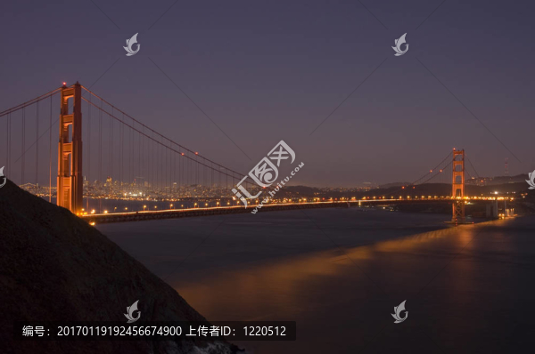 夜幕下的金門大橋