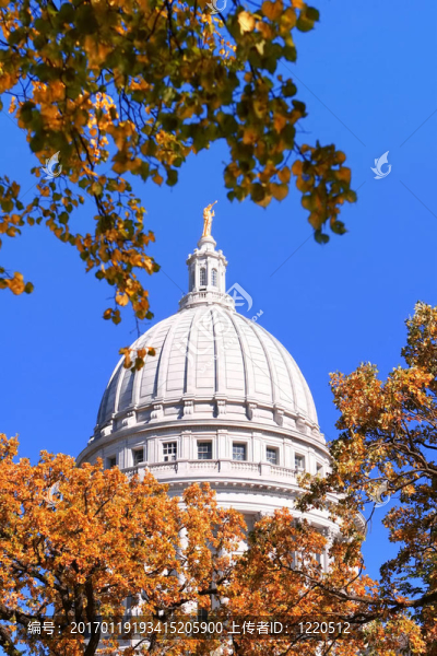 議會(huì)大廈的圓頂；Madison；威斯康星