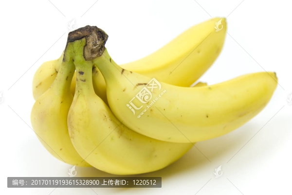 一束五成熟成熟的有機(jī)香蕉