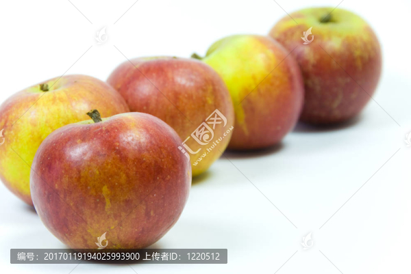 五成熟的英語(yǔ)Cox皮平蘋果白色背景