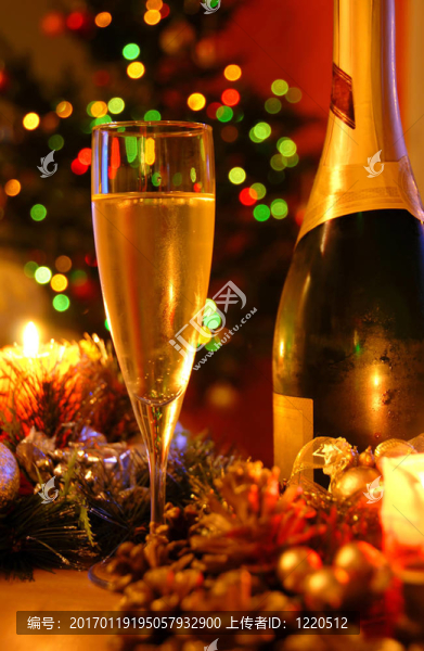 新的一年的香檳