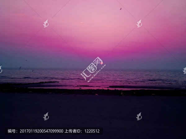 紫色的夕陽
