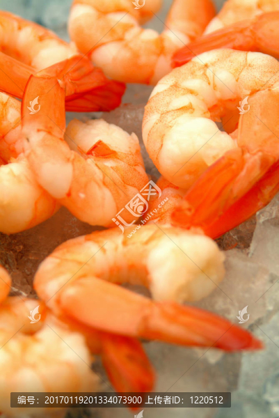 鮮王大蝦在一些冰準(zhǔn)備吃