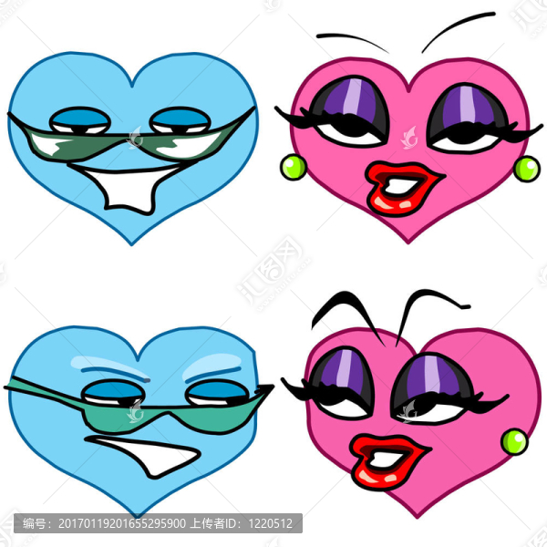 藍(lán)色和粉紅色的心-匯圖網(wǎng) www.fosd68.com 藍(lán)色和粉紅色的心