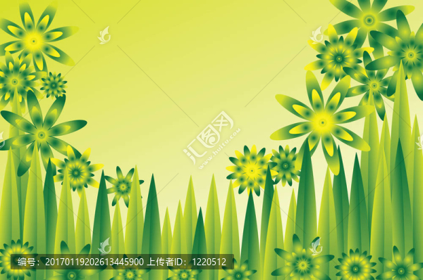 綠花草地