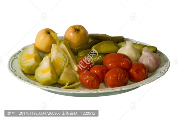 咸蘋果；卷心菜；大蒜；黃瓜和西紅柿