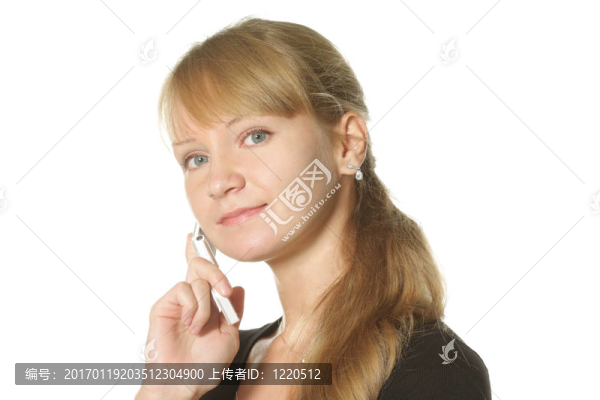 帶手機(jī)的金發(fā)女郎