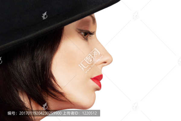 美麗的女人戴帽子