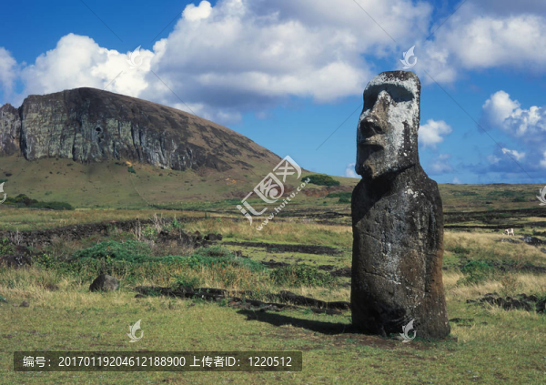 阿虎在內(nèi)陸的亞虎亞基維智利復活島聯(lián)合國教科文組織世界遺產(chǎn)摩艾石像