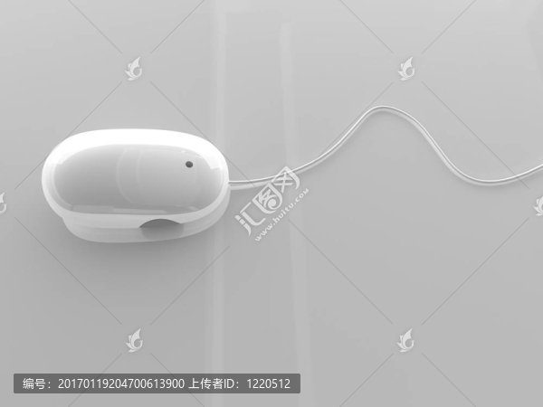 具有白色背景使用痕跡的電腦鼠標