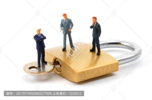 安全掛鎖的生意人