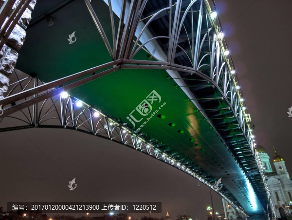 夜間在莫斯科河上的橋