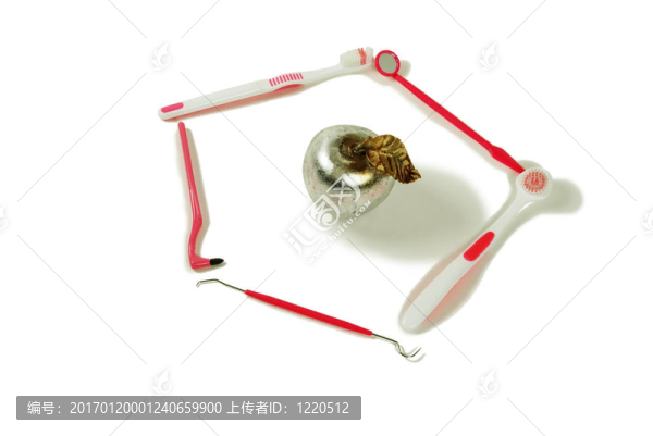 牙科工具和蘋果