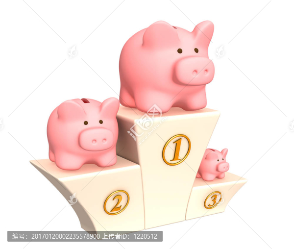 基座上的3D小豬銀行