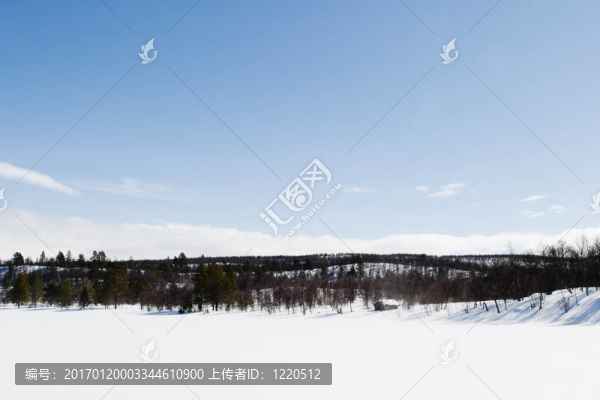 冰凍的湖面景觀