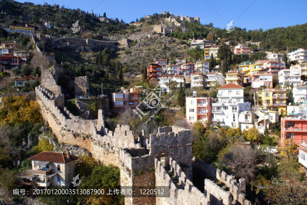 Alanya,castle和房子